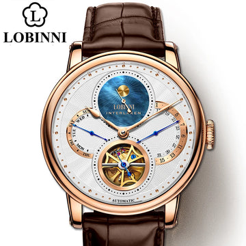 Rome Dial Men's Mechanical Wristwatch Automatic Gear Steel Leather Band Relogio Masculino Cost-Effective Wristwatch