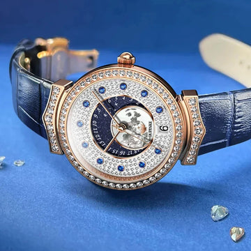 Swiss Quartz Women's Watch – Starry Sky Dial & Diamond Accents