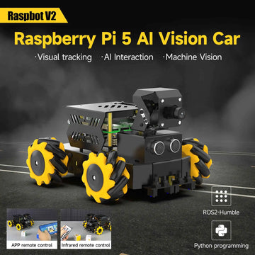 4WD Raspbot V2 AI Robot Car Kit Based on Raspberry Pi 5 for Beginners