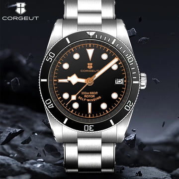 CORGEUT Business Luxury Men Watches Sapphire Glass Automatic Mechanical Waterproof Diving Date Watch for Man