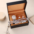 High Quality Box Luxury Quartz WristWatch Rosary Bracelet Cufflink Pen