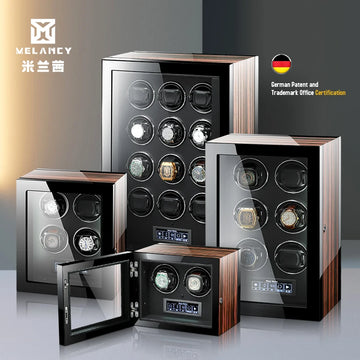 Luxury Automatic Watch Winder Safe Box with Mabuchi Motor LCD Touch Screen and Wooden Watch Accessories Boxes Remote Control