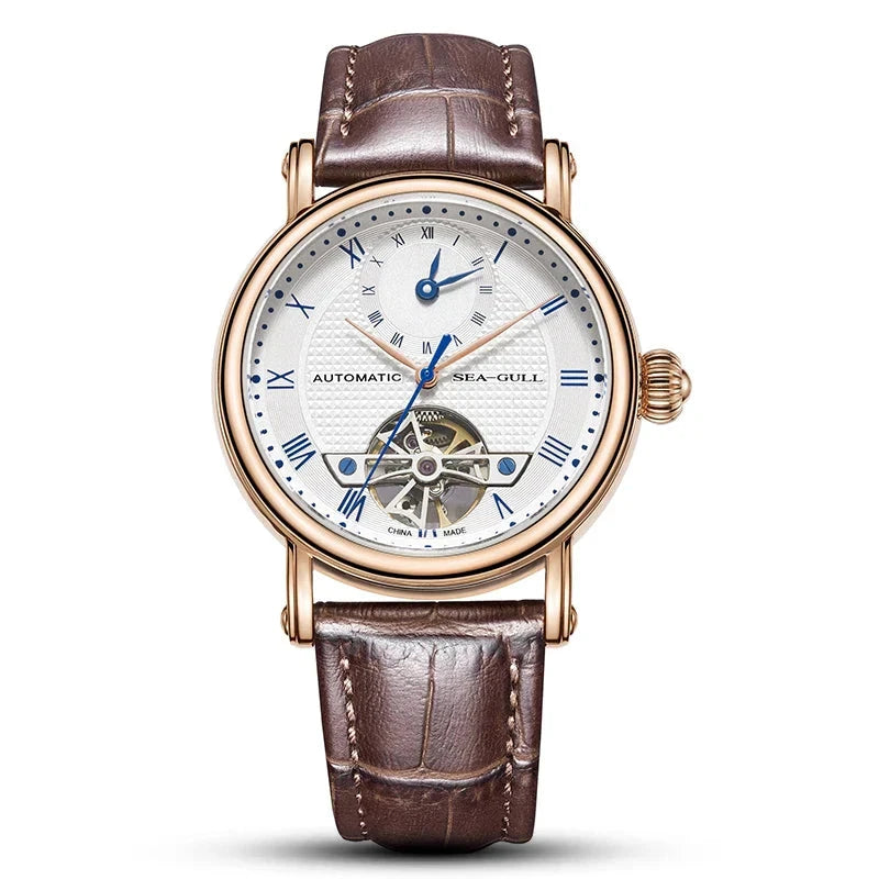 Seagull Men's Watches Luxury Classic Flywheel Design Waterproof