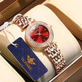 ROCOS Luxury Women Watch Fashion Elegant Diamond Wristwatch Leather RO