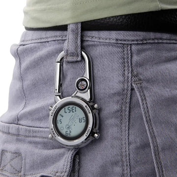 1 pc Carabiner watch Multifunctional electronic pocket watch Waist watch Pocket watch Luminous outdoor sports backpack watch