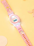 1pcs Unicorn Pink Silicone Electronic Watch +1pcs Unicorn Crystal Bracelet Set