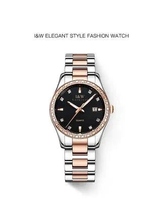 Women Ladies Fashion Girls Stainless Steel Dress Wristwatch Waterproof