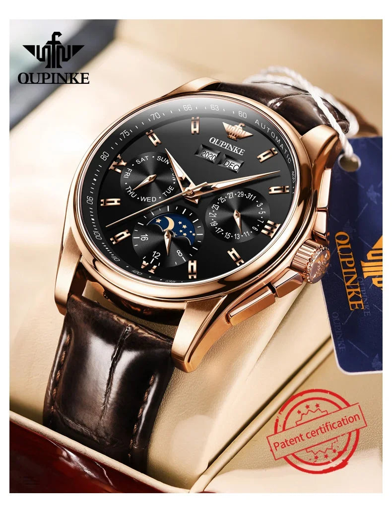 OUPINKE 3189 Top Brand Luxury Watch For Men Chronograph Wristwatch 