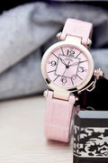 Luxury Lady Women Quartz Watch Stainless Steel Silver Diamonds Bezel 