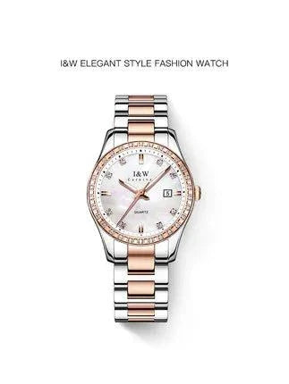 Women Ladies Fashion Girls Stainless Steel Dress Wristwatch Waterproof