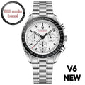 Luxury Quartz Watch men Auto Date Chronograph AR Sapphire crystal 100M