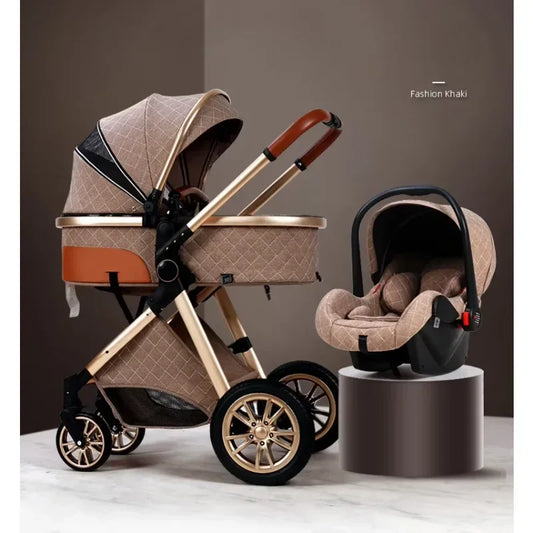 2025 New baby stroller High landscape 3 in 1 baby carriage Luxury Pushchair Baby Cradel Infant Carrier kinderwagen car 2in1