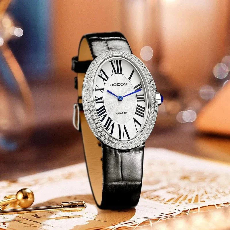 Women Elegant Luxury Brand Ladies Oval Quartz Watch Fashion