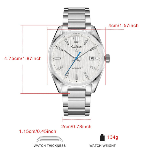 CADISEN 2024 New Luxury Men Mechanical Wristwatches 10Bar Waterproof Japanese NH35 Movement Automatic Watch Steel Watch for Men