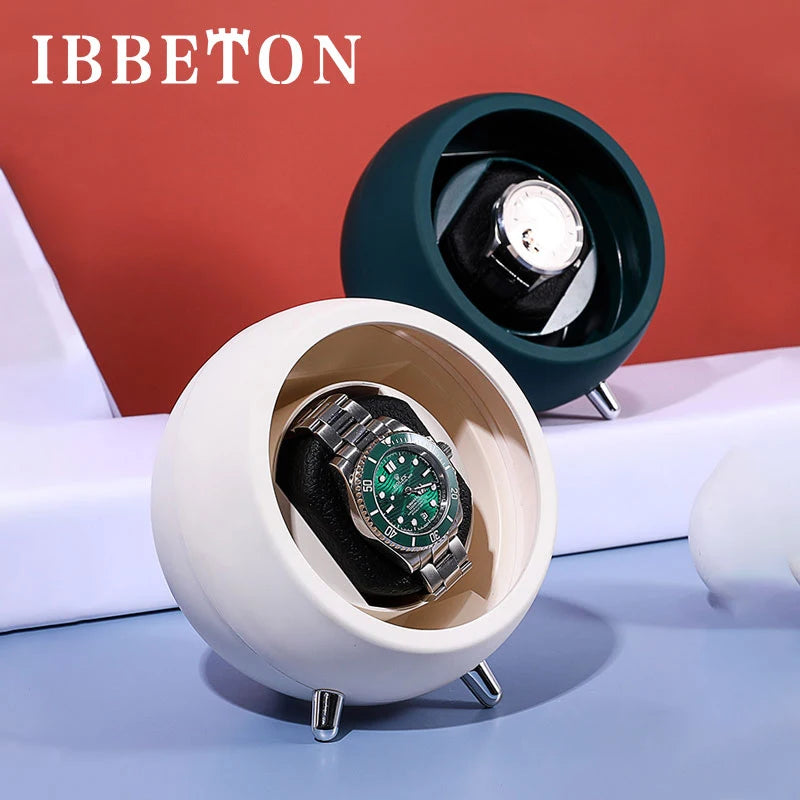 IBBETON Single Watch Winder for Automatic Watches Storage Box Automatic Winder Use USB Cable / with Battery Mabuchi Mute Motro