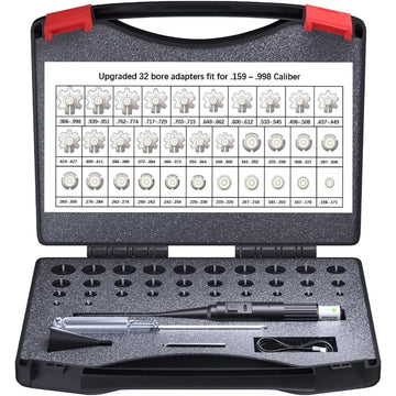 Rechargeable Laser Boresighter Kit with 32pcs .17 177 to .22lr 12GA Laser Boresighter Collimator