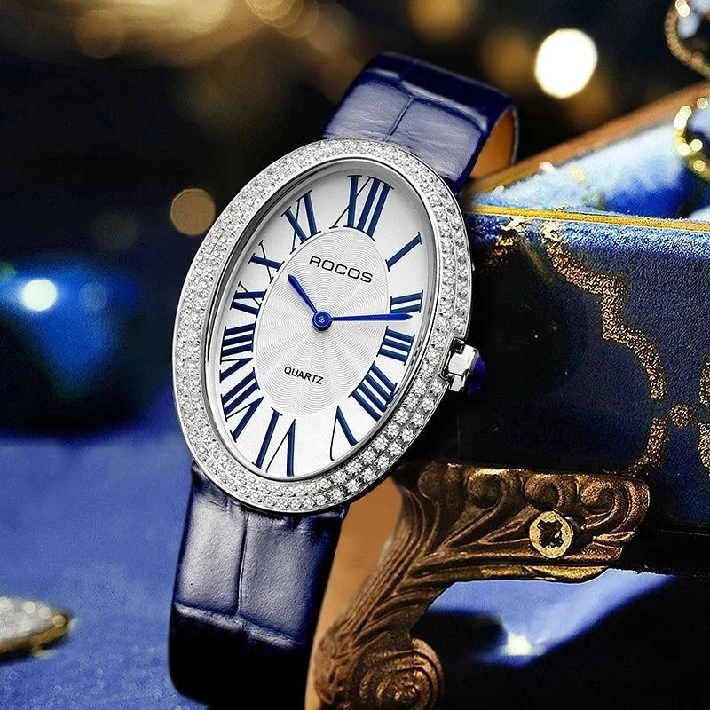 Women Elegant Luxury Brand Ladies Oval Quartz Watch Fashion