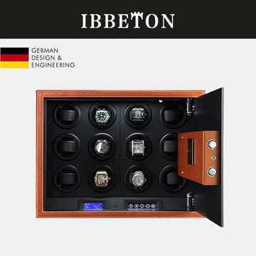 IBBETON Automatic Watch Winder Safe Box Microfiber Watch Winding Box Quiet Motor Storage Display Case Mechanical Watches Boxes