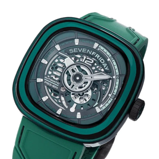 SEVENFRIDAY Square Large Dial PS Series PS3/05 Mechanical Watch Fashion Carbon Fiber Swiss Watch Men's sevenfridays luxury brand