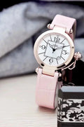 Luxury Lady Women Quartz Watch Stainless Steel Silver Diamonds Bezel 