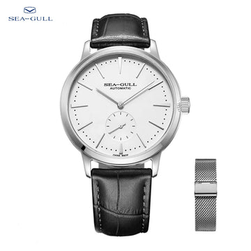 2023 Seagull Business Watch Men's Mechanical Wristwatches 50m Waterproof Leather Valentine Male Watches relogio masculino 6075