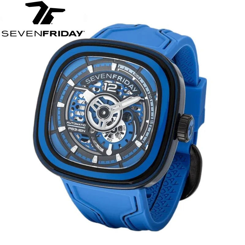SEVENFRIDAY Square Large Dial PS Series PS3/04 Mechanical Watch Carbon Fiber