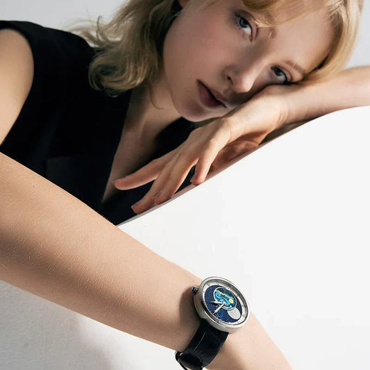 Original Astronomer Van Gogh Oil Painting Women's Luxury Watch