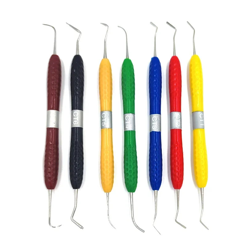 7PCS/SET Dental Resin Filler Set Plastic Dresser With Silicone Handle