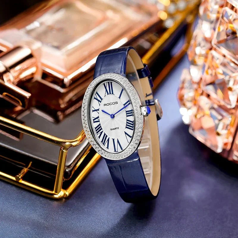 Women Elegant Luxury Brand Ladies Oval Quartz Watch Fashion