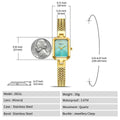 BERNY Women Watch Golden Rectangle Quartz Fashion Minimalist 