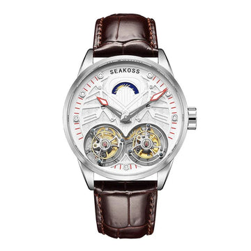 Tourbillon Manual Mechanical Watches Double Tourbillon Luminous Hands