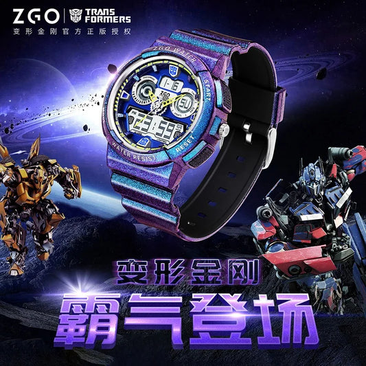 Electronic Watch Dual Display Watches Student Sports Waterproof Wristwatch Multifunctional Luminous