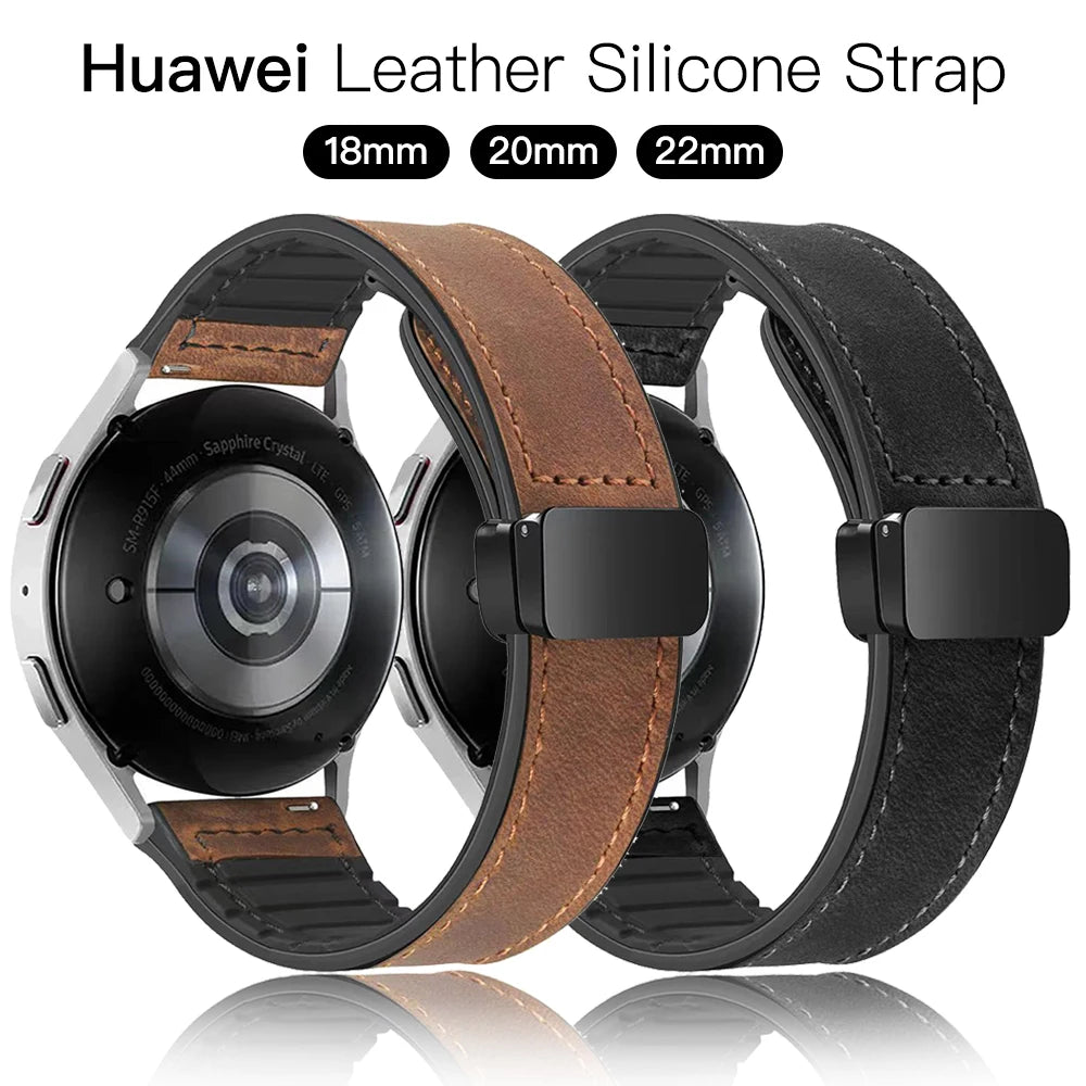 Leather Silicone Strap for Huawei Watch GT 5 4 46mm 41mm Band Wristband Bracelet for Huawei GT5 GT4 GT3 Pro GT2 20mm 22mm Strap