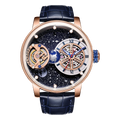 Men Luxury Celestial Mechanical Wristwatches Earth Theme Design