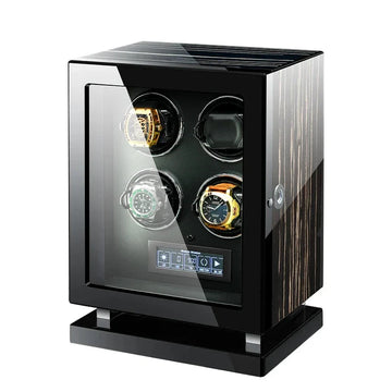 Mechanical Automatic Watch Winder Luxury Fingerprint Wood Watch Safe 