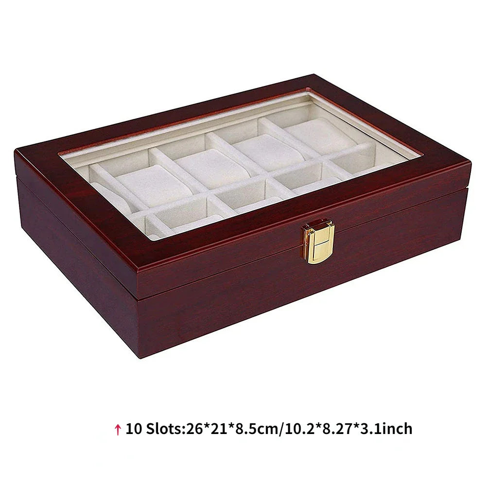 Luxury Wooden Watch Box with 1 to 12 Grids – Elegant Organizer for Men