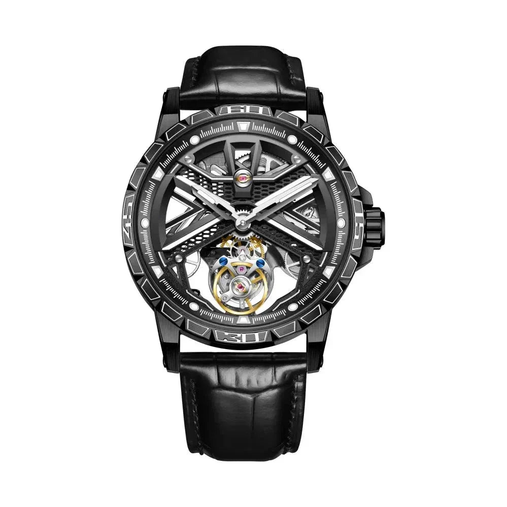 Elevate your style with this exquisite flying tourbillon watch