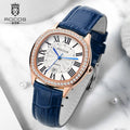 ROCOS Luxury Women Watch Fashion Elegant Diamond Wristwatch Leather RO