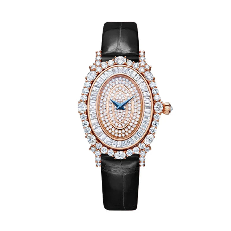 TIELBO Brand Luxury Ladies Womens Watch Swiss Movement Fashion Crystal