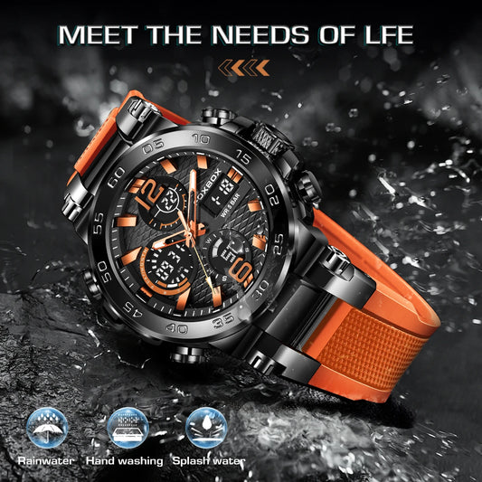 LIGE Digital Men Military Watch 50m Waterproof Wristwatch LED Quartz Clock Sports Watch Male Big Watches Men Relogios Masculino