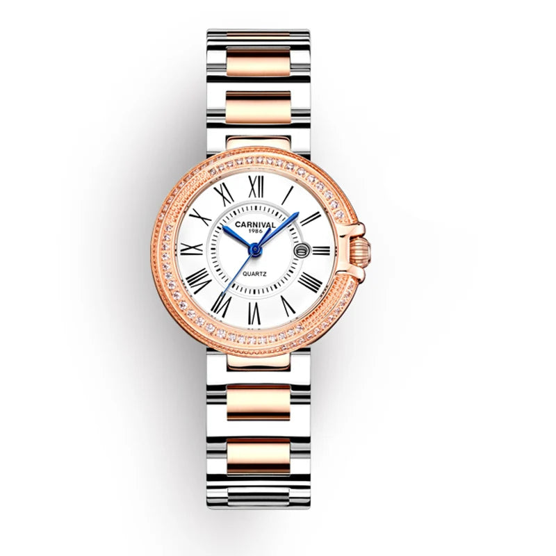 CARNIVAL Brand High-End IW Series Luxury Quartz Watch Women Stainless