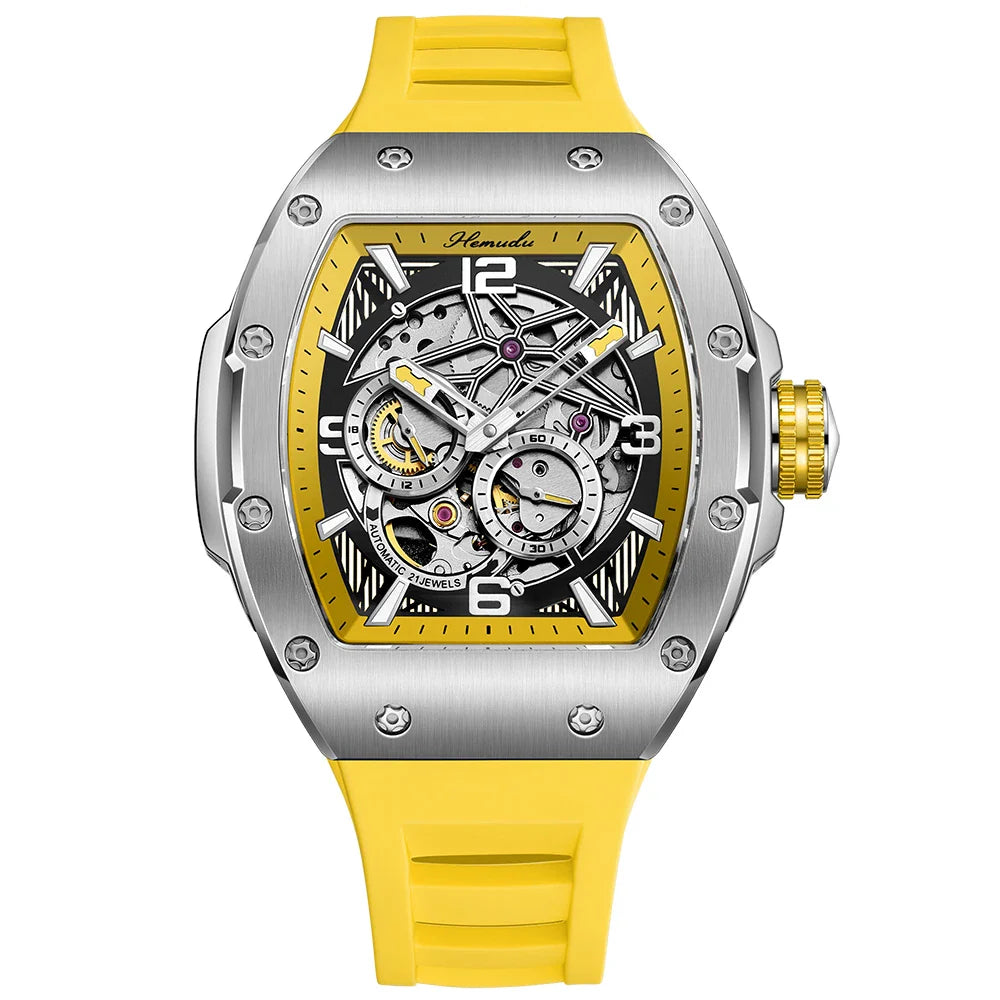 HEMUDU Sapphire Mechanical Automatic Wrist Watches Skeleton Waterproof