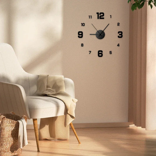 Creative Frameless DIY Wall Clock Wall Decal Home Silent Clock Living Room Office Wall Decoration