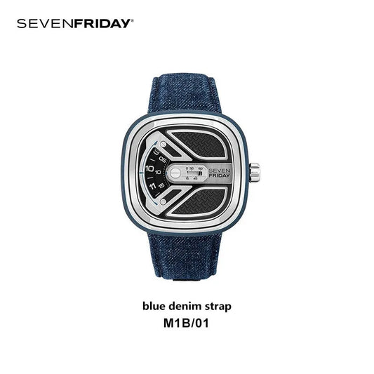 SevenFriday watch M series square large dial watch men's mechanical watch M1B/01 belt model can use NFC symbol of mature men