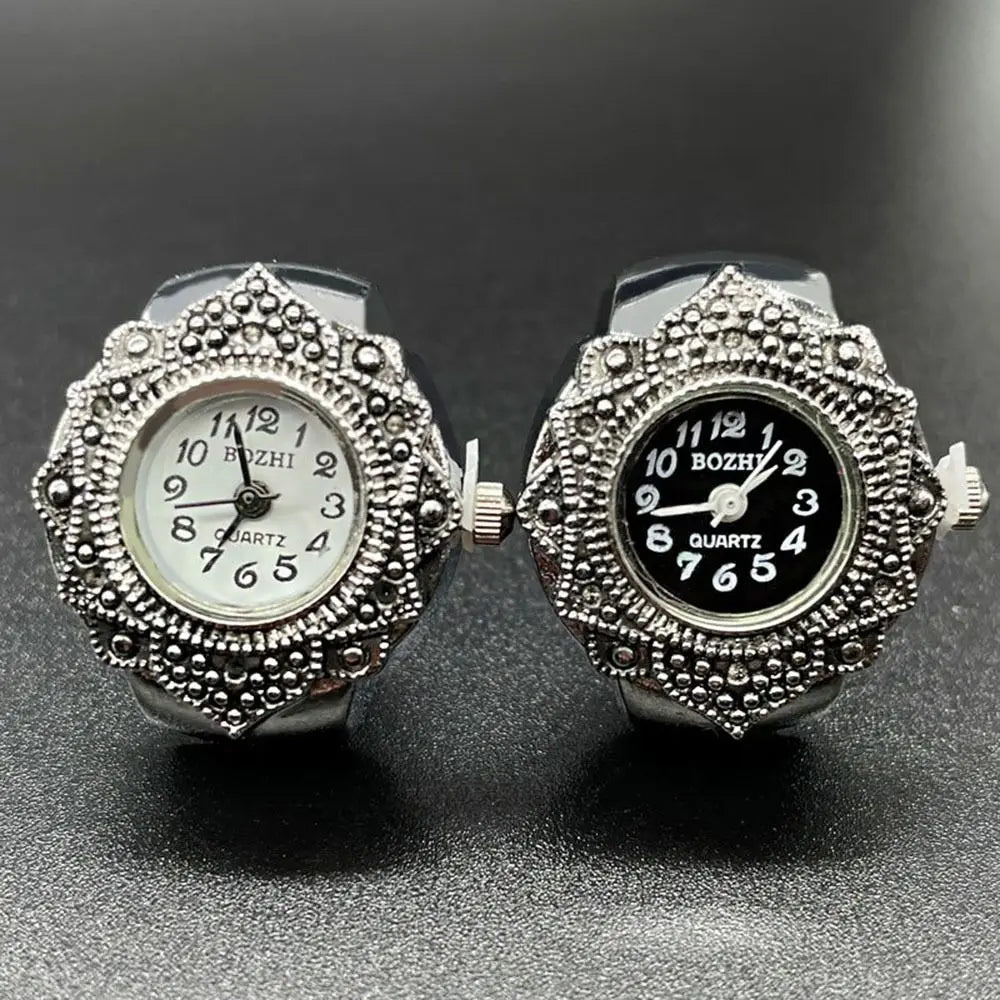 for Women Men Fashion Jewelry Clock Gift Ring Watch Elastic Stretchy Rings Digital Watch Round Quartz Finger Rings