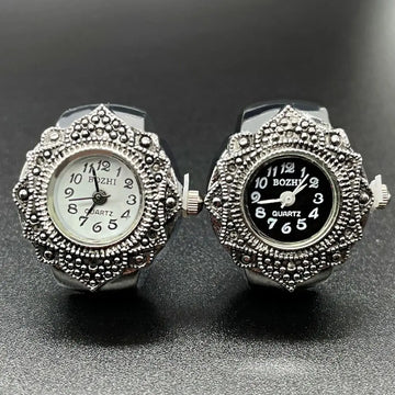 for Women Men Fashion Jewelry Clock Gift Ring Watch Elastic Stretchy Rings Digital Watch Round Quartz Finger Rings