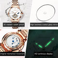 Women Hollow Skeleton Luxury Hand Clock Waterproof Luminous Fashion 