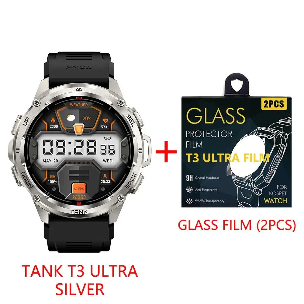 2024 Original KOSPET TANK T3 Ultra GPS Smart Watch Men Smartwatch