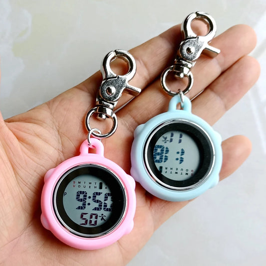 Multifunctional Electronic Digital Pocket Watches Unisex Women Mens Nurse Doctor Hanging Carabiner Keychains Students Clock