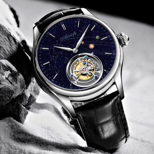 Discover the elegance of the FlyingTourbillon Mechanical Watch for men